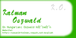 kalman oszwald business card